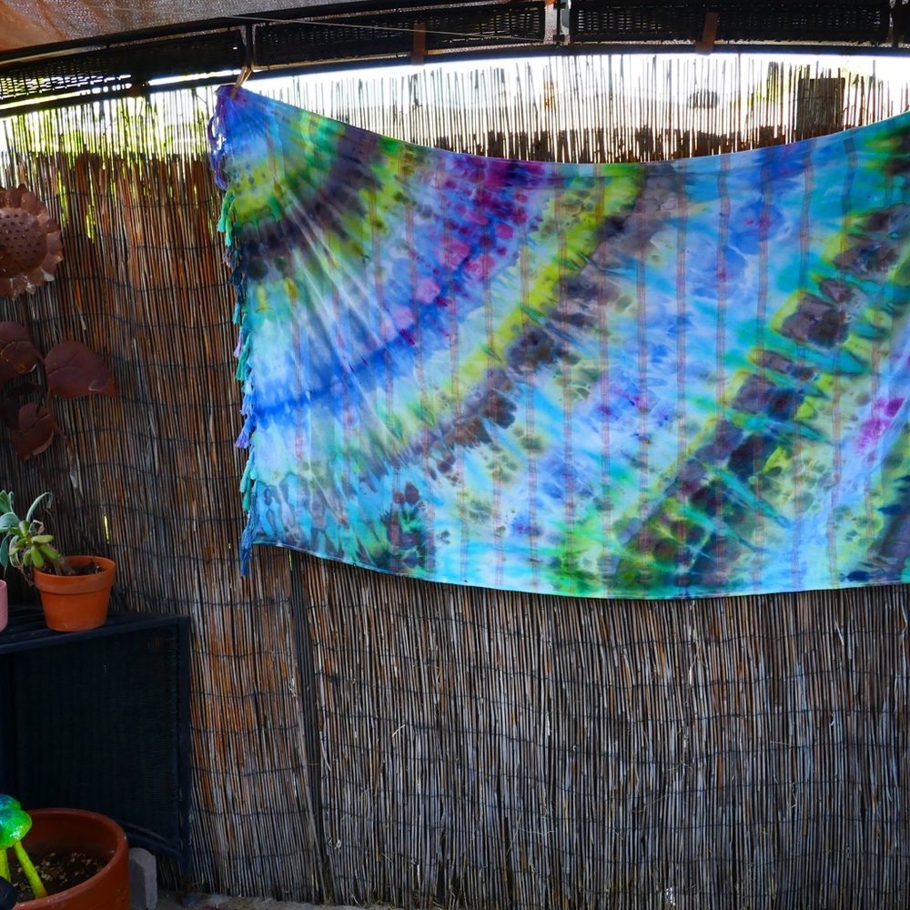 Tie-dyed oversized beach towel
